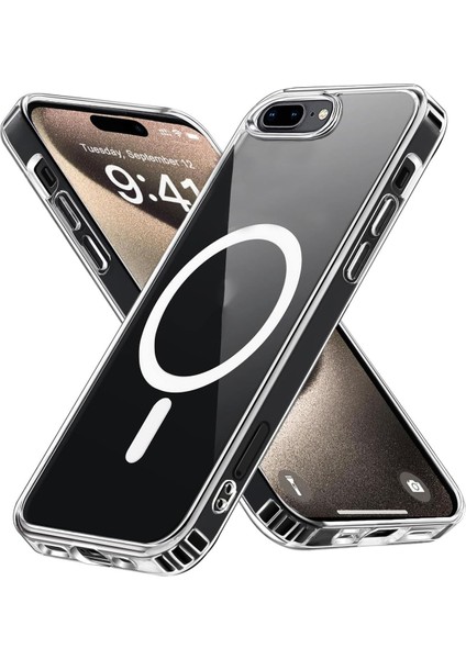 iPhone 7 Plus/ 8 Plus Uyumlu Gerçek Magsafe Özellikli Sert Şeffaf Kılıf
