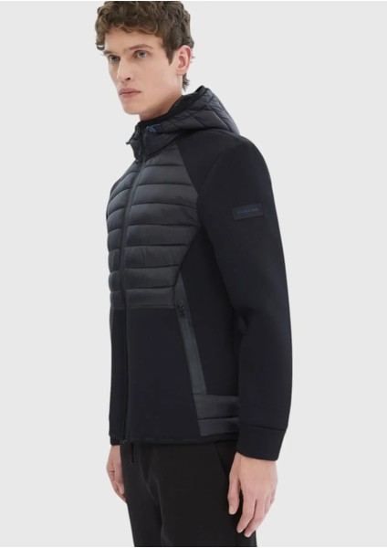 Siyah Regular Fit Kapüşonlu Denim Dokuma Mont fırsatları