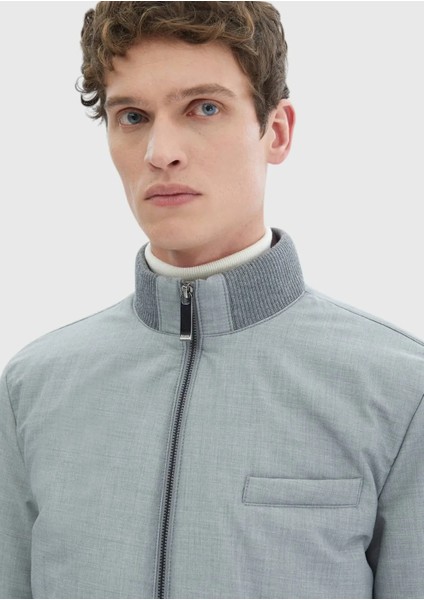 Gri Regular Fit Dik Yaka Casual Dokuma Mont indirimleri