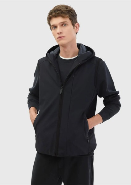 Lacivert Regular Fit Kapüşonlu Casual Dokuma Spor Yelek modelleri