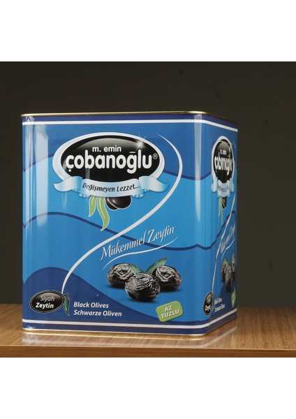 Çobanoğlu Gemlik Yağlı Sele Siyah Zeytin | Teneke Kutu 10 kg | İri Boy | 261/290 Kalibre modelleri