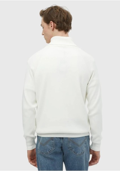 Ekru Yarım Balıkçı Yaka Düz Örgü Triko Kazak indirimleri