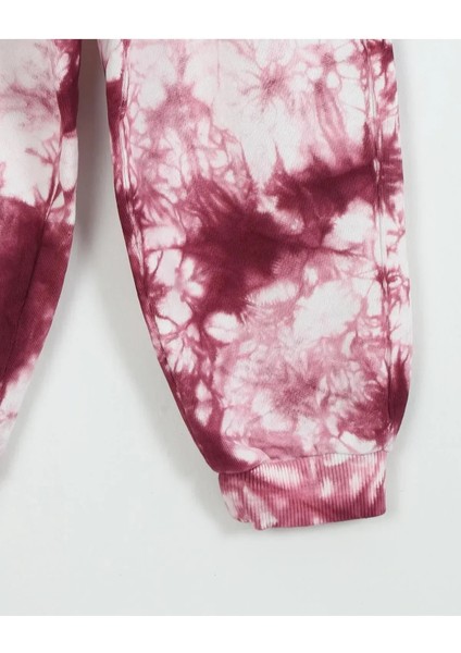Unisex Çocuk Batik Desenli 3 Iplik Şardonsuz Eşofman Takımı