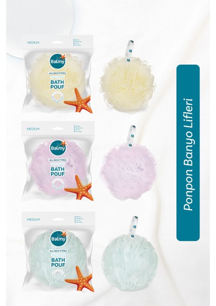 Naturel Orta Boy Banyo Lifi - BPA ve Ftalat İçermeyen 3'lü Set - Mavi Renk fırsatları