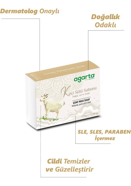 Doğal Keçi Sütü Sabunu - Tüm Cilt Tiplerine Uygun, SLS ve Paraben İçermeyen, 150 gr modelleri