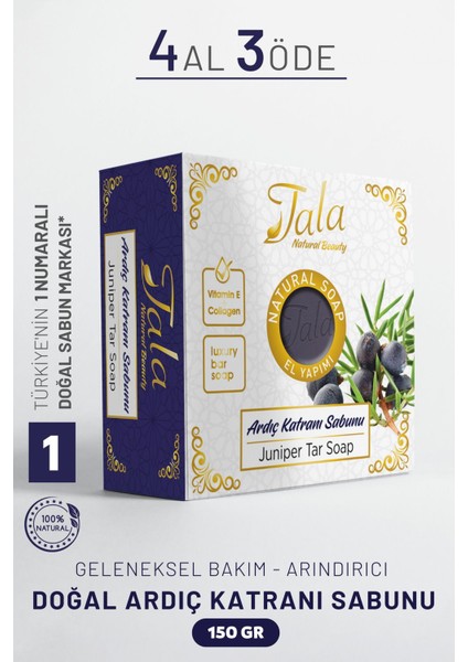 Ardıç Katranlı Doğal El Yapımı Sabun 150 gr Vitamin E ve Kolajen Destekli Cilt Bakımı