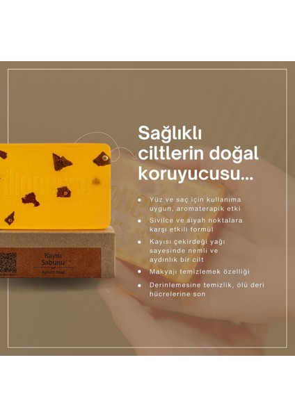 Kayısı Sabunu Bitkisel Gliserin ve Kayısı Çekirdeği Yağı ile Sivilce ve Siyah Nokta Karşıtı 1 Adet