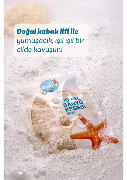 Doğal Kabak Lifi ve Pamuk İpli Oval Beyaz Banyo Kesesi 1 Adet Yüz ve Vücut Temizliği fırsatları
