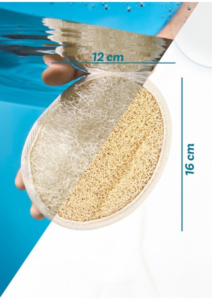 Doğal Kabak Lifi ve Pamuk İpli Oval Beyaz Banyo Kesesi 1 Adet Yüz ve Vücut Temizliği indirimleri