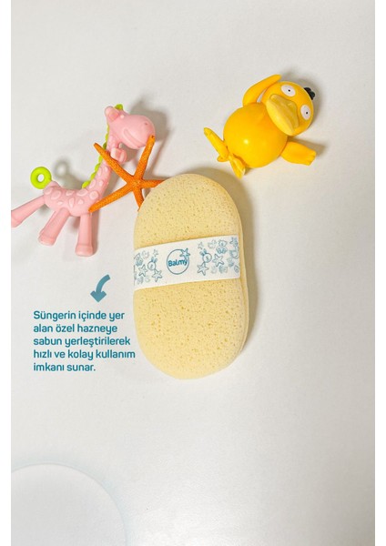 Bebek Banyo Eldiveni ve Süngeri - Doğal Malzemelerle Üretilmiş, Yumuşak ve Hassas Ciltler İçin Uygun (1 Sünger, 1 Eldiven)