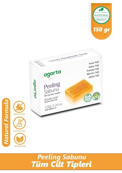 Peeling Sabunu 150 gr El Yapımı Bitkisel Yağlar ve E Vitamini ile Zenginleştirilmiş SLS SLES İçermez fiyatları