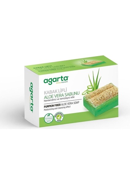 Doğal Aloe Vera ve Kabak Lifli Sabun - Cildi Nemlendiren ve Arındıran Bitkisel Formül, 2×125 g