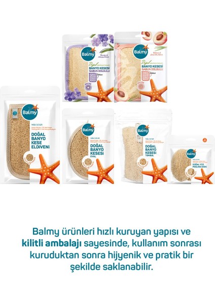 Doğal Kabak Lifi ve Pamukla Üretilmiş Çift Yüzlü Banyo Kese Eldiveni - Yerli Üretim, 1 Adet