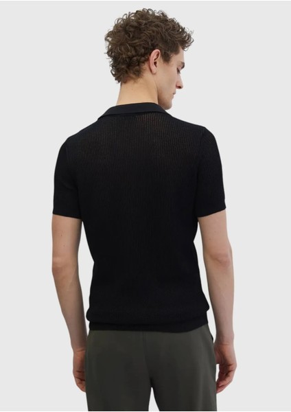Siyah Polo Yaka Jakarlı Triko indirimleri