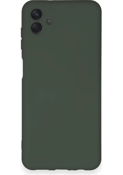 Samsung Galaxy A04 Kılıf Nano Içi Kadife Silikon - Koyu Yeşil