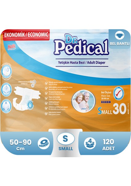 Belbantlı Hasta Bezi Small Küçük Beden 120 Adet