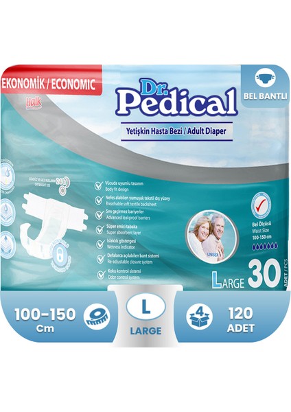 Hasta Bezi Bağlamalı Large 4 Pk