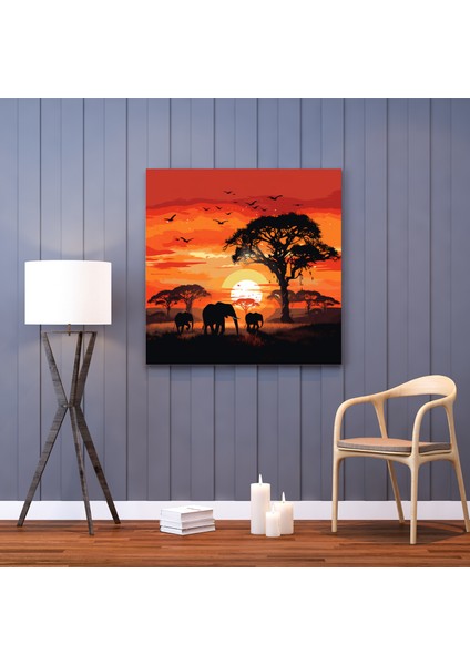 Serengeti Günbatımı Kanvas Tablosu fiyatları