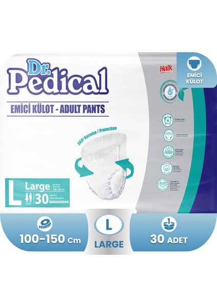 Emici Külot Büyük Boy Yetişkin Hasta Bezi Large 30 Adet