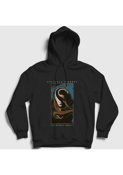 Unisex Siyah Charcoal Grace Caligula's Horse Kapüşonlu Sweatshirt
