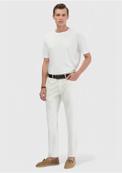 Ekru Bisiklet Yaka Düz Örgü Triko fiyatları