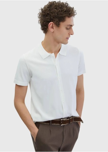 Ekru Polo Yaka Düz Örgü Hırka modelleri