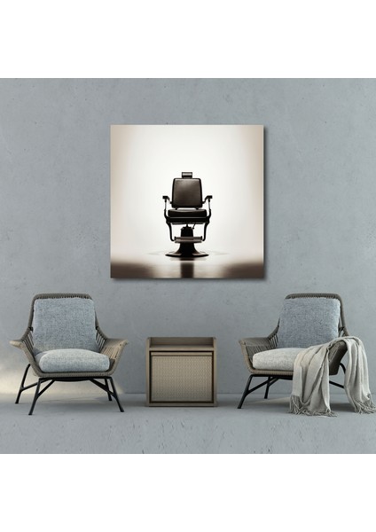 Kuaför Koltuğu Silueti Kanvas Tablo - Kuaför Şık Duvar Dekorasyonu fiyatları