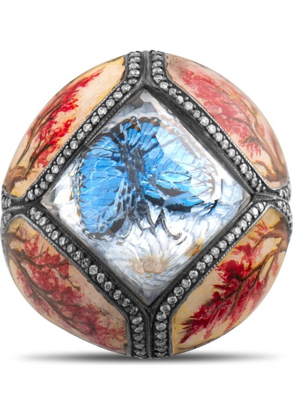 1.90 Karat Pırlanta Yüzük, Kelebek Motifli, Gerçek Pırlanta, Mücevher Sertifikalı fırsatları