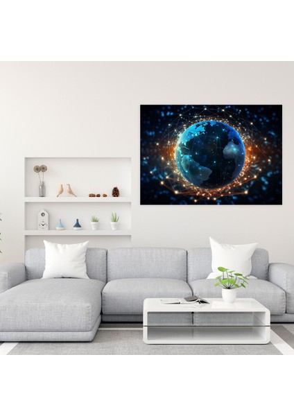 Küresel Blockchain Etkisi Duvar Sanatı - Blockchain Blockchain Duvar Sanatı Kanvas Blockchain Kanvas Tablo fiyatları