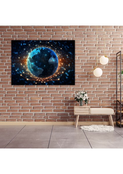 Küresel Blockchain Etkisi Duvar Sanatı - Blockchain Blockchain Duvar Sanatı Kanvas Blockchain Kanvas Tablo modelleri