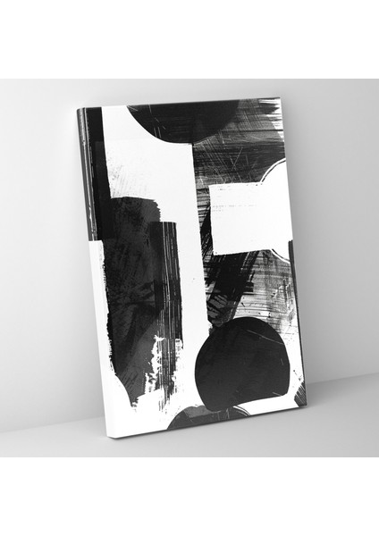 Andy Warhol Tarzı Duvar Süsleme - Monokrom Soyut Şekiller - Kanvas Tablo Andy Warhol Stili