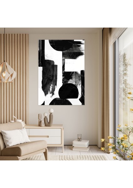Andy Warhol Tarzı Duvar Süsleme - Monokrom Soyut Şekiller - Kanvas Tablo Andy Warhol Stili modelleri