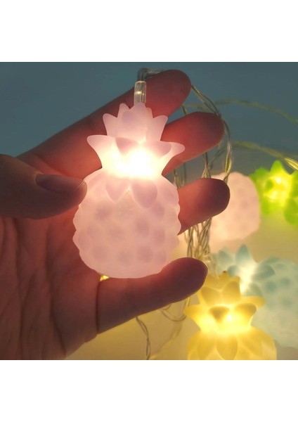 Karışık Renk Dekoratif Ananas Dolama 10 Lu Şerit LED Işık Zinciri (5047)