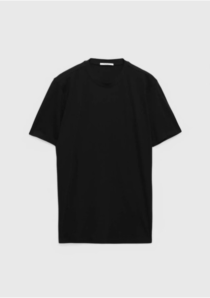 Siyah Bisiklet Yaka T-Shirt indirimleri