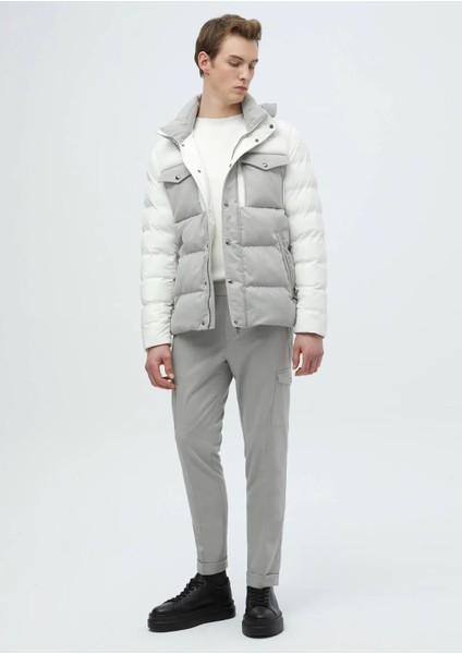 Beyaz Regular Fit Kapüşonlu Casual Dokuma Mont fiyatları