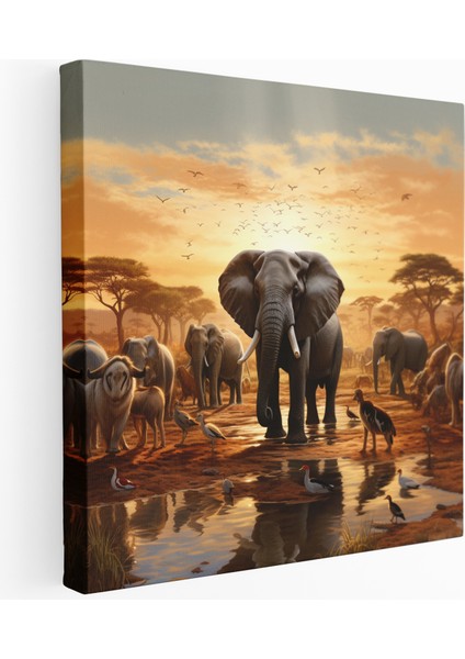 Serengeti Buluşması Kanvas Tablo