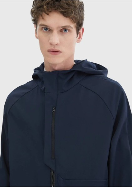 Lacivert Regular Fit Kapüşonlu Denim Dokuma Mont fırsatları