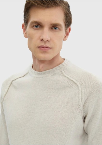 Kum Bisiklet Yaka Düz Örgü Yün Karışımlı Triko Kazak modelleri