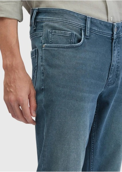 Mavi Düz Slim Fit Denim Pamuk Karışımlı Pantolon modelleri