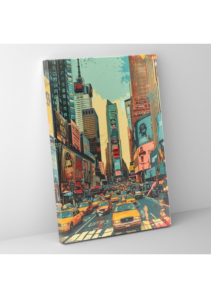 Şehir Manzaralı Pop Sanat Kanvas Tablo - Klasik ve Popart Çizgi Roman Tarzı Ev Dekorasyonu Klasik Pop Sanat