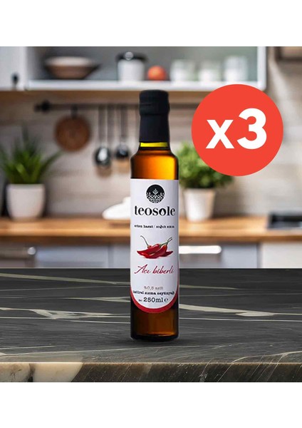 Acılı Zeytinyağı 250 ml x 3 Adet