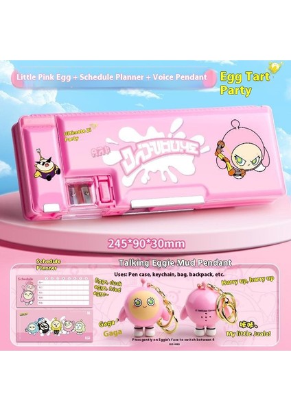 Yumurta Partisi Çok Işlevli Çift Taraflı Basit Kalem Kutusu Karikatür Kalem Kutusu Ilkokul Büyük Kapasiteli Kalem Kutusu (Yurt Dışından)