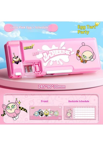 Yumurta Partisi Çok Işlevli Çift Taraflı Basit Kalem Kutusu Karikatür Kalem Kutusu Ilkokul Büyük Kapasiteli Kalem Kutusu (Yurt Dışından)