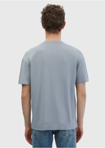 Açık Gri Bisiklet Yaka Düz Örgü Triko fırsatları