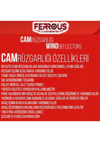 Fiat Tipo Ferrous Cam Rüzgarlığı 4lü Set Tüm Yıllar fiyatları