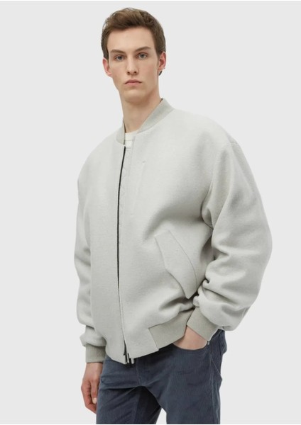 Ekru Oversize Fit Dik Yaka Casual Dokuma Mont modelleri