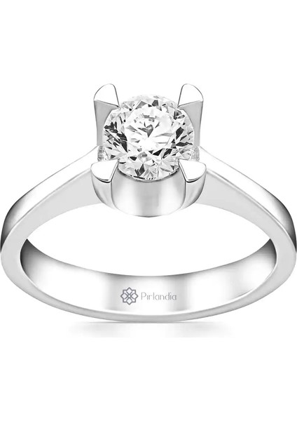 0,80 Karat F Renk Hrd Sertifikalı Pırlanta Tektaş Yüzük