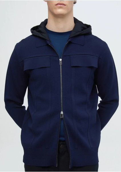 Lacivert Polo Yaka Düz Örgü Hırka fırsatları