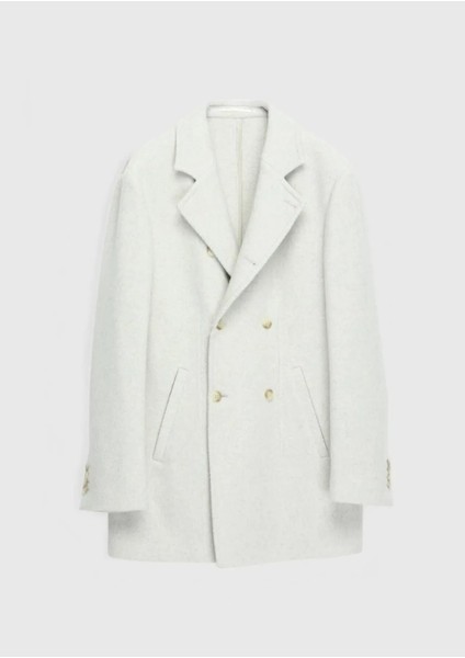 Ekru Regular Fit Kruvaze Yaka Casual Dokuma Kaban