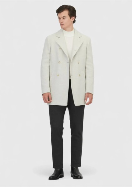 Ekru Regular Fit Kruvaze Yaka Casual Dokuma Kaban fiyatları